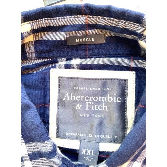 Abercrombie & Fitch mens light fleecy plaid shirt / shacket 46ch 31L - Picture 2 of 6